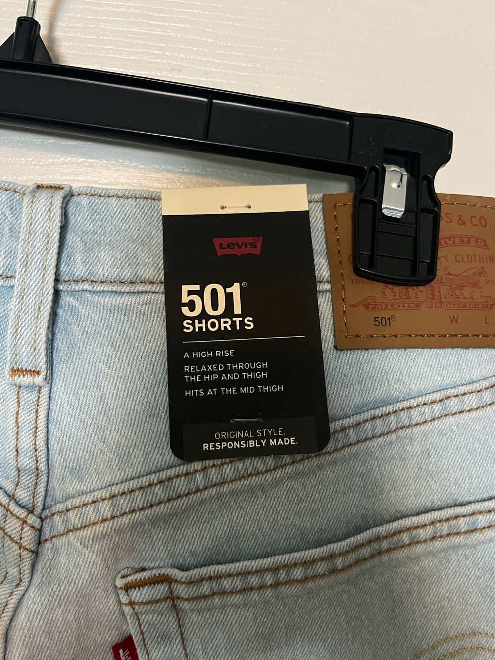 Levi's 501 Light Wash High-Rise Mid-Thigh Jean Shorts - Picture 4 of 5